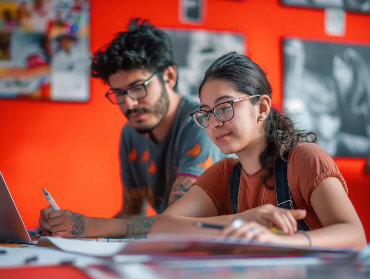 Profissional feminina planeando branding digital